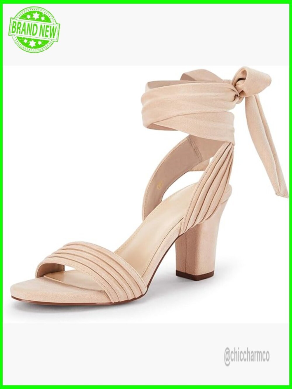 Strappy Lace Up Chunky Heel Sandals Open Toe Dress Pumps Comfortable Shoes